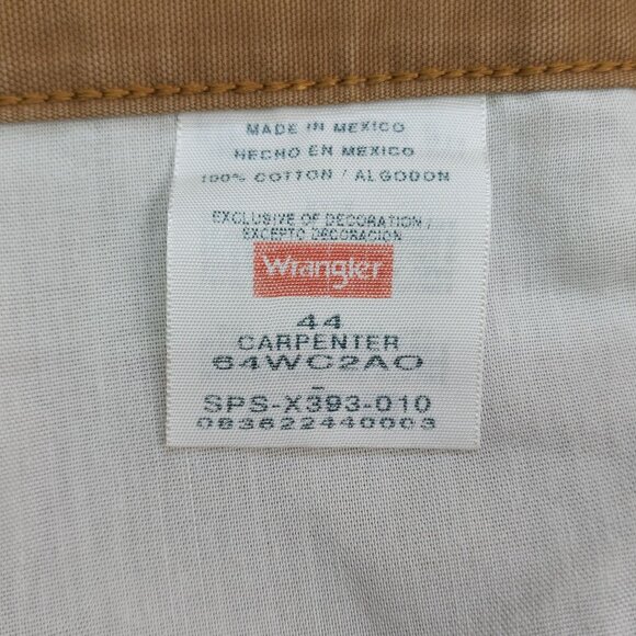 Wrangler Carpenter Loose Fit Shorts Sz 44 100% Cotton Natural Waist Tech Pocket - Picture 5 of 10
